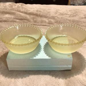 Two gorgeous frosted yellow bowls